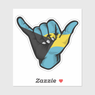 Shaka Hand Bahamas Flag Good Vibes Sticker