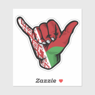 Shaka Hand Belarus Flag Good Vibes Sticker