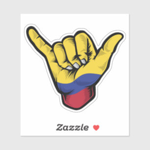 Shaka Hand Colombia Flag Good Vibes Sticker