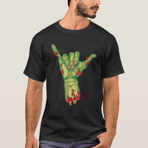 Shaka Hand Cute Hunting Surfer Zombie Funny Hawaii T-Shirt