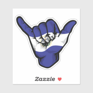Shaka Hand El Salvador Flag Good Vibes Sticker