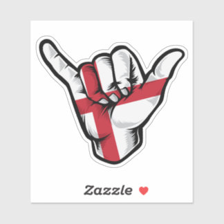 Shaka Hand England Flag Good Vibes Sticker