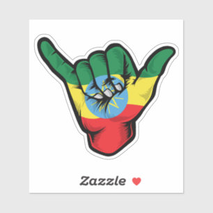 Shaka Hand Ethiopia Flag Good Vibes Sticker