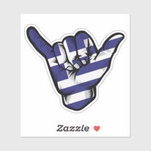 Shaka Hand Greece Flag Good Vibes Sticker