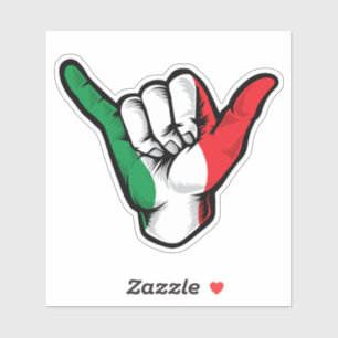 Shaka Hand Italy  Flag Good Vibes Sticker