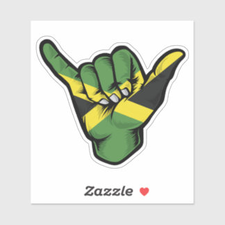 Shaka Hand Jamaica Flag Good Vibes Sticker