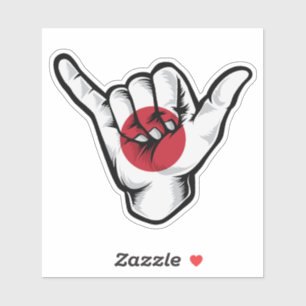 Shaka Hand Japan Flag Good Vibes Sticker