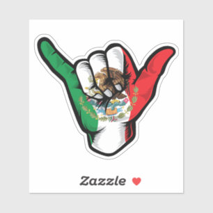 Shaka Hand Mexico Flag Good Vibes Sticker