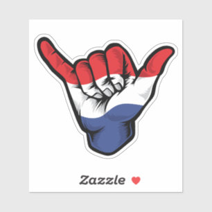 Shaka Hand Netherlands Flag Good Vibes Sticker