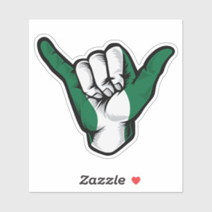 Shaka Hand Nigeria Flag Good Vibes Sticker