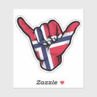 Shaka Hand Norway Flag Good Vibes Sticker