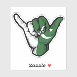 Shaka Hand Pakistan Flag Good Vibes Sticker
