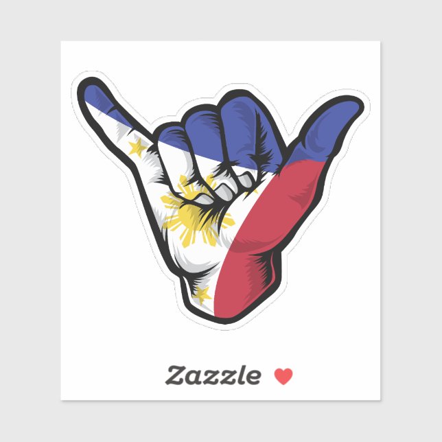 Shaka Hand Philippines Flag Good Vibes Sticker (Sheet)