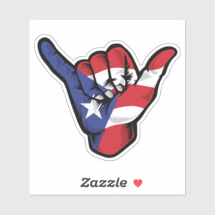Shaka Hand Puerto Rico Flag Good Vibes Sticker