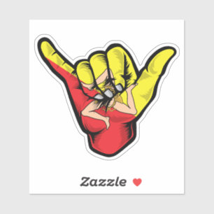 Shaka Hand Sicily Flag Good Vibes