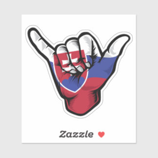 Shaka Hand Slovakia Flag Good Vibes Sticker