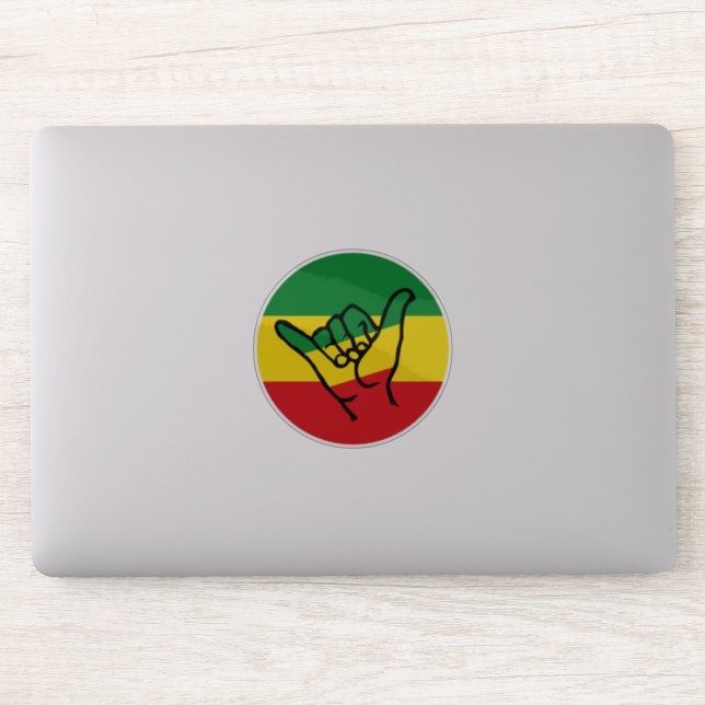 Shaka Hand With Reggae Colors (Computer)