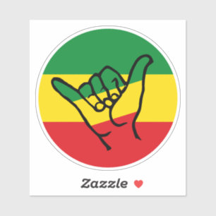 Shaka Hand With Reggae Colors