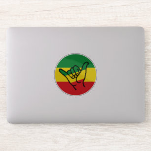 Shaka Hand With Reggae Colors