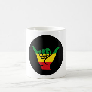 Shaka Hands With Reggae Colours Coffee Mug