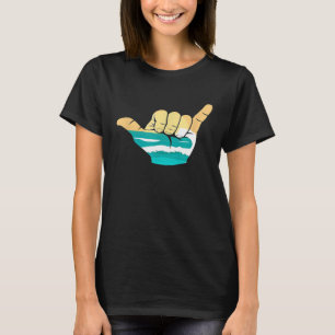 Shaka Hang Loose Sign Ocean Waves Surf T-Shirt