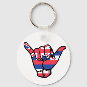 Shaka Hawaii Flag Key Ring