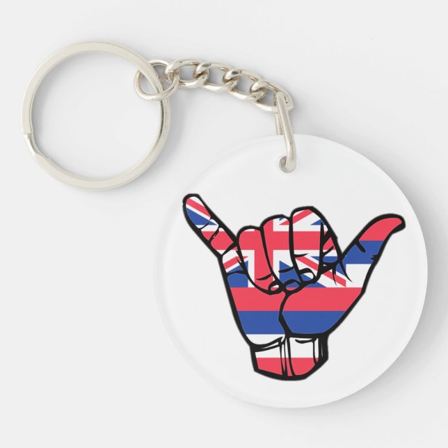 Shaka Hawaii Flag Key Ring (Front)