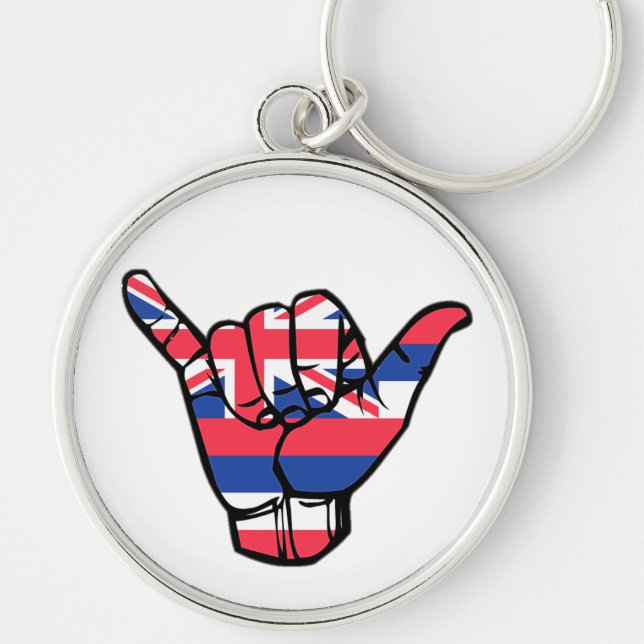 Shaka Hawaii Flag Key Ring (Front)