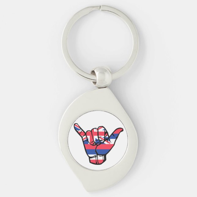 Shaka Hawaii Flag Key Ring (Front)