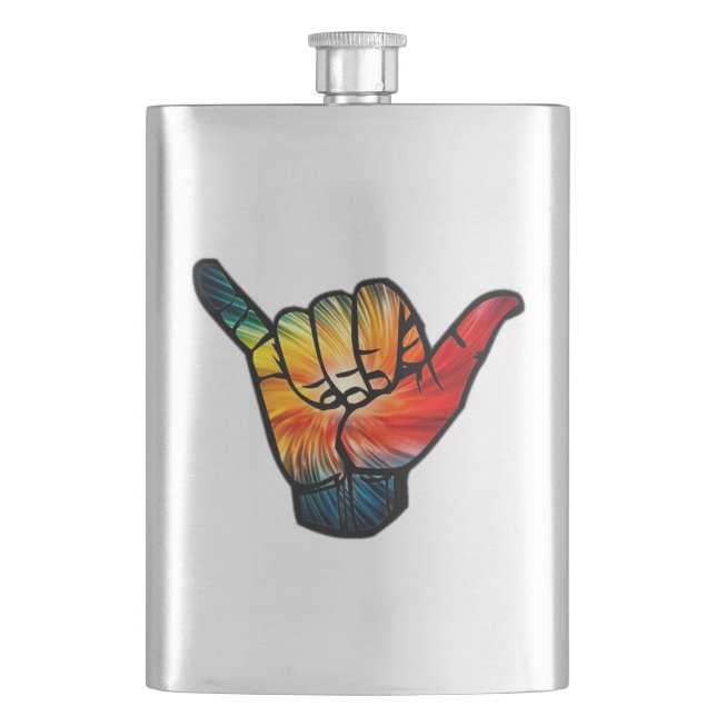 Shaka Rainbow Hip Flask (Front)