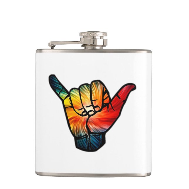 Shaka Rainbow Hip Flask (Front)