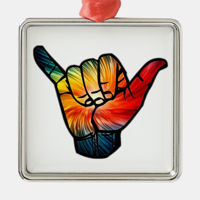 Shaka Rainbow Metal Tree Decoration (Front)