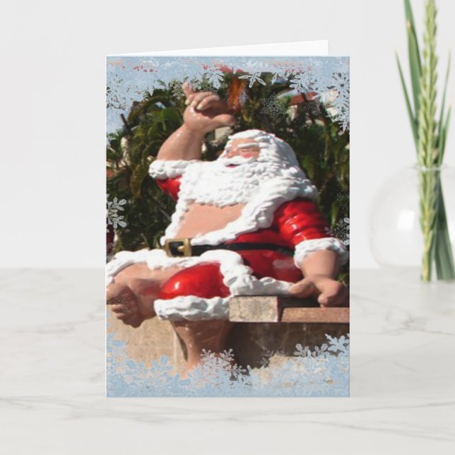 Shaka Santa Claus Holiday Card (Front)