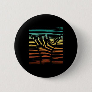Shaka Sign Sunset Hand Lines Loose Aloha Hawaiian  6 Cm Round Badge
