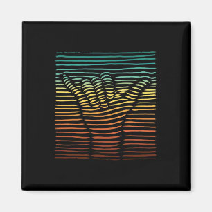 Shaka Sign Sunset Hand Lines Loose Aloha Hawaiian Magnet