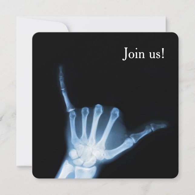 Shaka Sign X-Ray (Hang Loose) Invitation (Front)