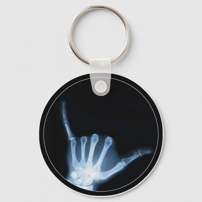Shaka Sign X-Ray (Hang Loose) Key Ring (Front)