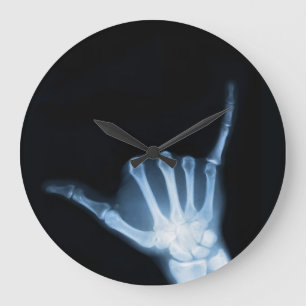 Shaka Sign X-Ray (Hang Loose) Large Clock