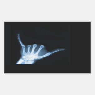 Shaka Sign X-Ray (Hang Loose) Rectangular Sticker