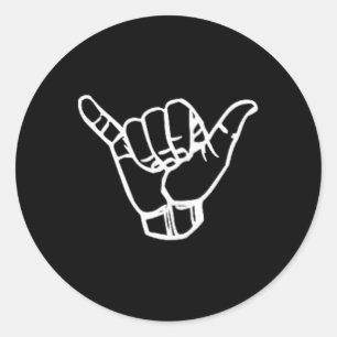 Shaka Surf Sign Cool Vintage Surfer Surfing Gift Classic Round Sticker