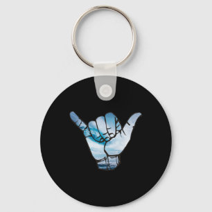 Shaka T Shirt Ocean Surfing Wave Surfer Hawaii Han Key Ring