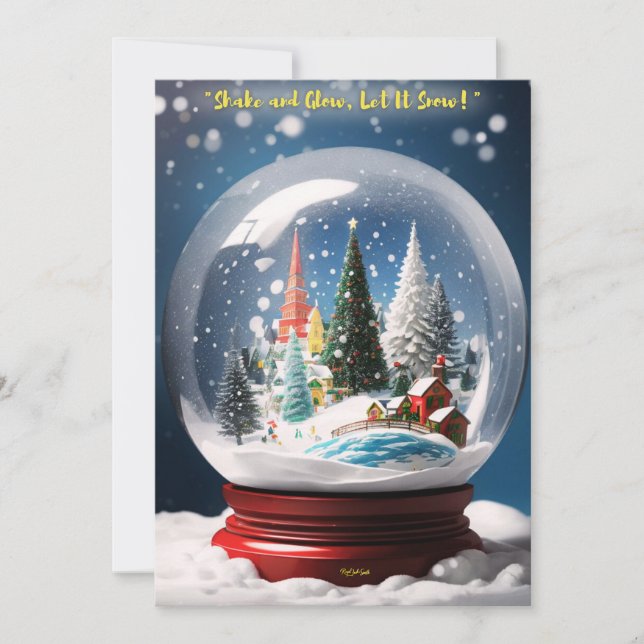 Shake and Glow, Let It Snow: Interactive Winter Holiday Card (Front)