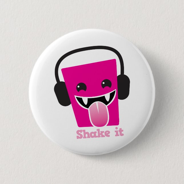 Shake it kawaii DJ 6 Cm Round Badge (Front)