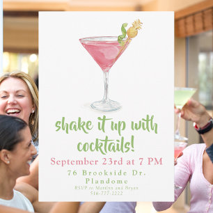 Shake It Up Watercolor Cosmopolitan Invitation
