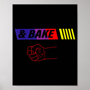 Shake or bake funny dad kid matching happy poster