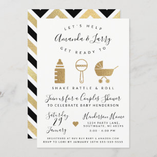 Shake Rattle and Roll Baby Shower Invitation