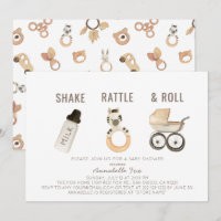 Shake Rattle & Roll Boho Watercolor Baby Shower