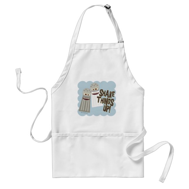 Shake Things Up Funny Salt and Pepper Cartoon Standard Apron (Front)