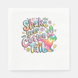 Shake Your Cotton Tail Funny Retro Easter Bunny Ki Napkin