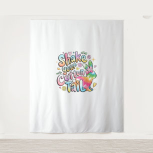 Shake Your Cotton Tail Funny Retro Easter Bunny Ki Tapestry
